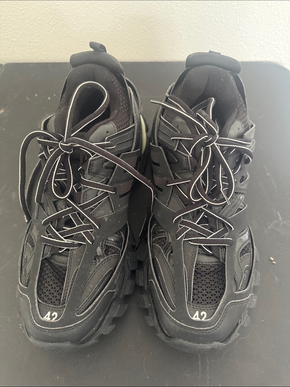 Balenciaga Track Style Men's Athletic Sneakers - Black